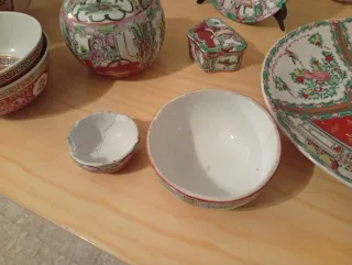 Juego Cerámica Macao Antiguo Platos y Jarras