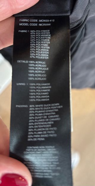 Abrigo Plumas Armani gris oscuro