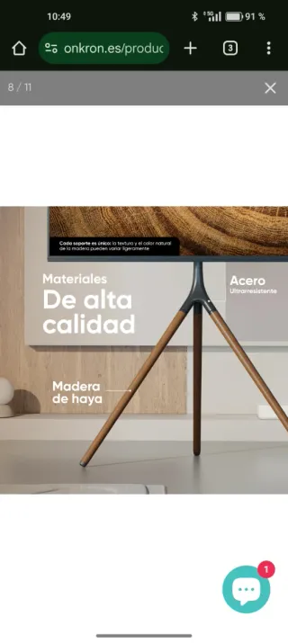 Soporte TV Giratorio Trípode Madera