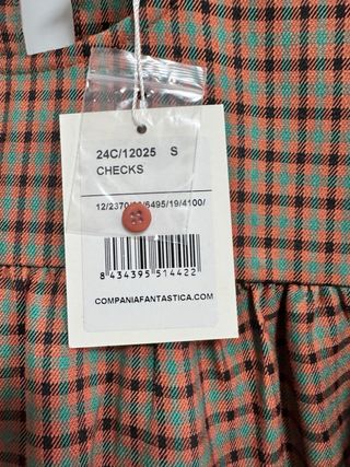 Vestido Compañía Fantástica cuadros talla única