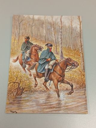 4 Postales Militares Ejército Español