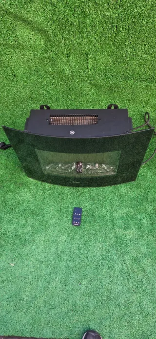 Chimenea eléctrica negra con mando