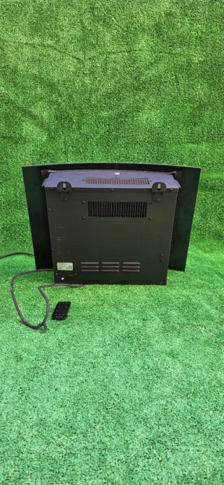 Chimenea eléctrica negra con mando