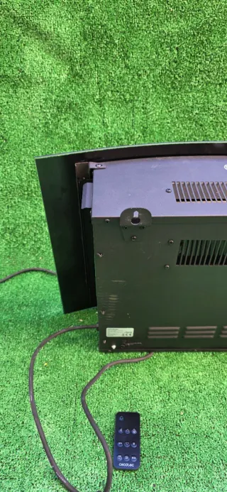 Chimenea eléctrica negra con mando