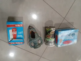 Acuario con accesorios