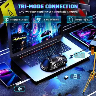 Ratón gaming MAMBASNAKE V3 2,4G, BT, cable NUEVO