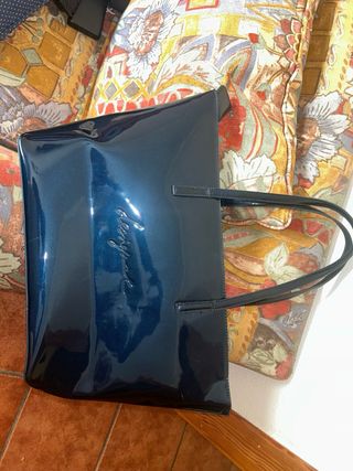 Bolso Negro y Azul Desigual