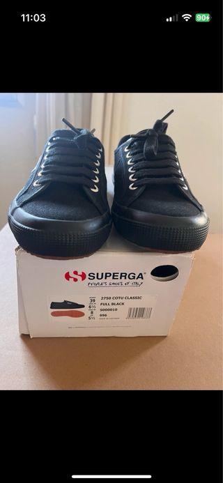 Zapatillas Superga Negras Nuevas Talla 39
