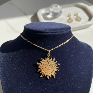 Collar Sol Divino Chapado Oro 18k