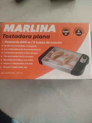 Tostadora plana MARLINA 600W 2 tubos cuarzo