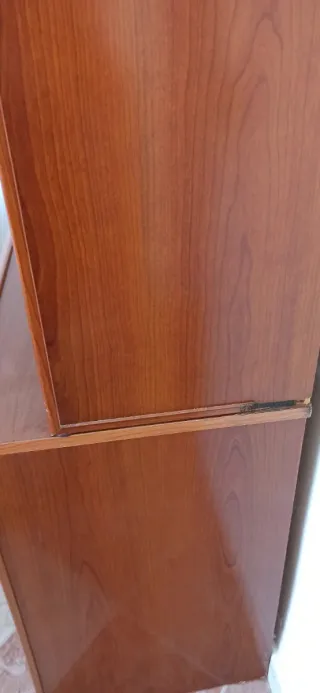 Mueble vitrina madera y cristal