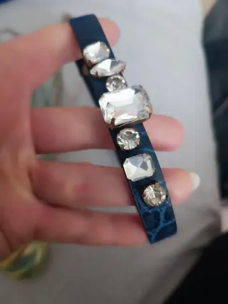 girocollo blu con strass anche per cani