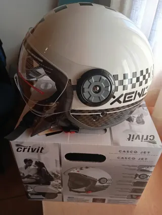 Casco Moto Crivit Jet Blanco