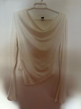 Camiseta blanca fina manga larga