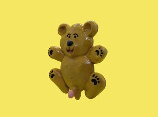 Escultura original osito gay y garra de oso imanes