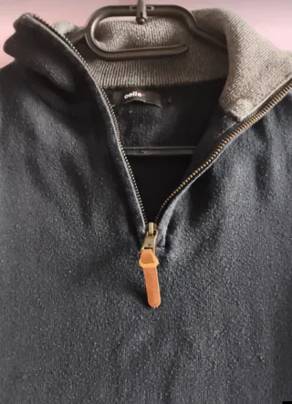 Jersey Celio cremallera cuello alto negro