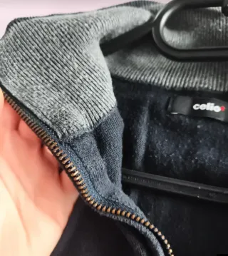 Jersey Celio cremallera cuello alto negro