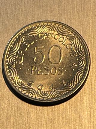 Moneda Colombia 50 Pesos 2017
