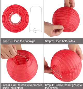 20 Balões de Papel Vermelhos para Festas