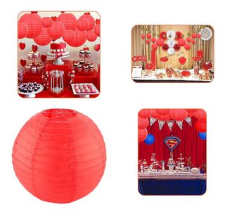 20 Balões de Papel Vermelhos para Festas