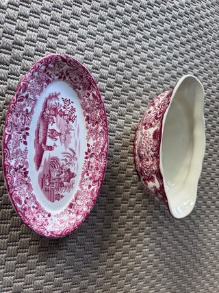 Salsera y bandeja La Cartuja Rosa 202