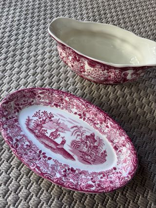 Salsera y bandeja La Cartuja Rosa 202