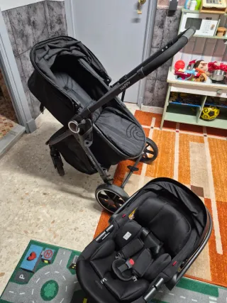 Carrito de bebé Asalvo two+2 negro convertible