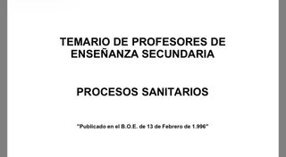 Temario oposiciones Procesos Sanitarios
