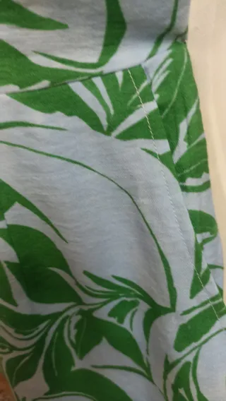 Vestido largo estampado hojas