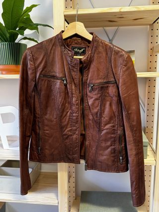 Chaqueta de piel marrón Pettoff Talla 38