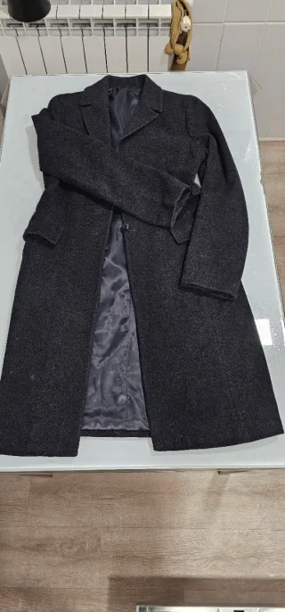 Abrigo de paño gris