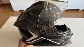 Casco Moto SMK Titan Nero Carbono