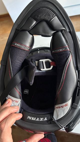 Casco Moto SMK Titan Nero Carbono