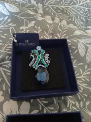 Broche Swarovski Azul y Turquesa