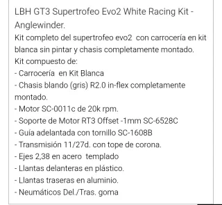 SCALEAUTO Kit Blanco Lamborghini gt3 evo2 SC-6426