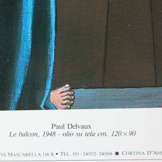 PAUL DELVAUX LE BALCON 1948 STAMPA MARESCALCHI