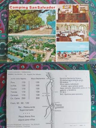 Postal Antigua Camping San Salvador Tarragona