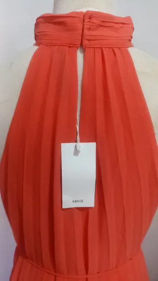 Vestido largo coral halter
