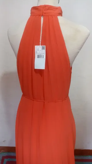 Vestido largo coral halter
