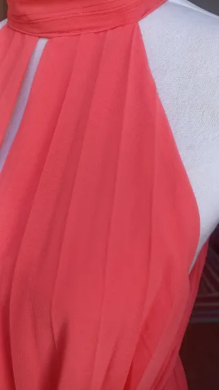 Vestido largo coral halter
