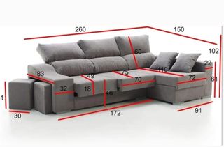 Sofá modular tela antimanchas gris