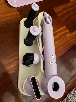 Secador y rizador CREATE púrpura y beige