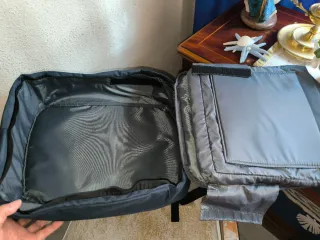 Mochila azul acolchada