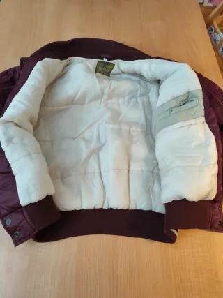 Chaqueta bomber marrón y multicolor