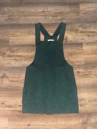 Vestido Peto Ante Verde Talla S Pull&Bear