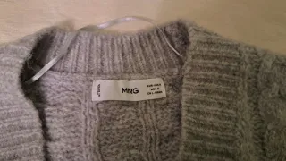 Cárdigan de punto trenzado gris