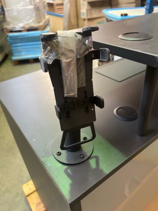 Mostrador de cobro negro puesto de cobro