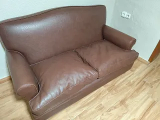 Sofá Marrón Piel Sintética
