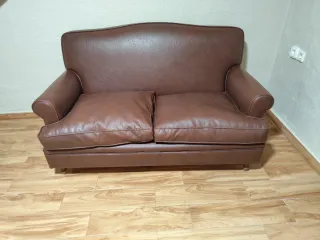 Sofá Marrón Piel Sintética