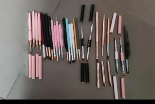 Set Pinceles Manicura Uñas (Oro y Rosa)